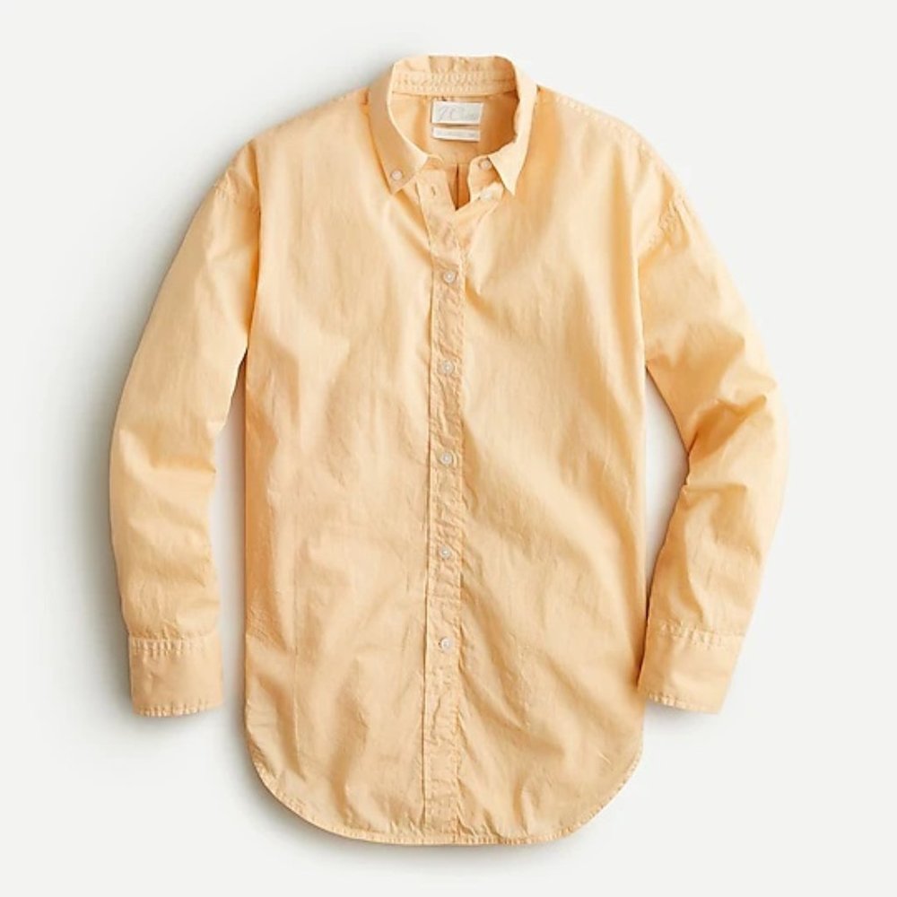 J.Crew Relaxed-Fit Garment-Dyed Lightweight Cotton Poplin Shirt Size 8